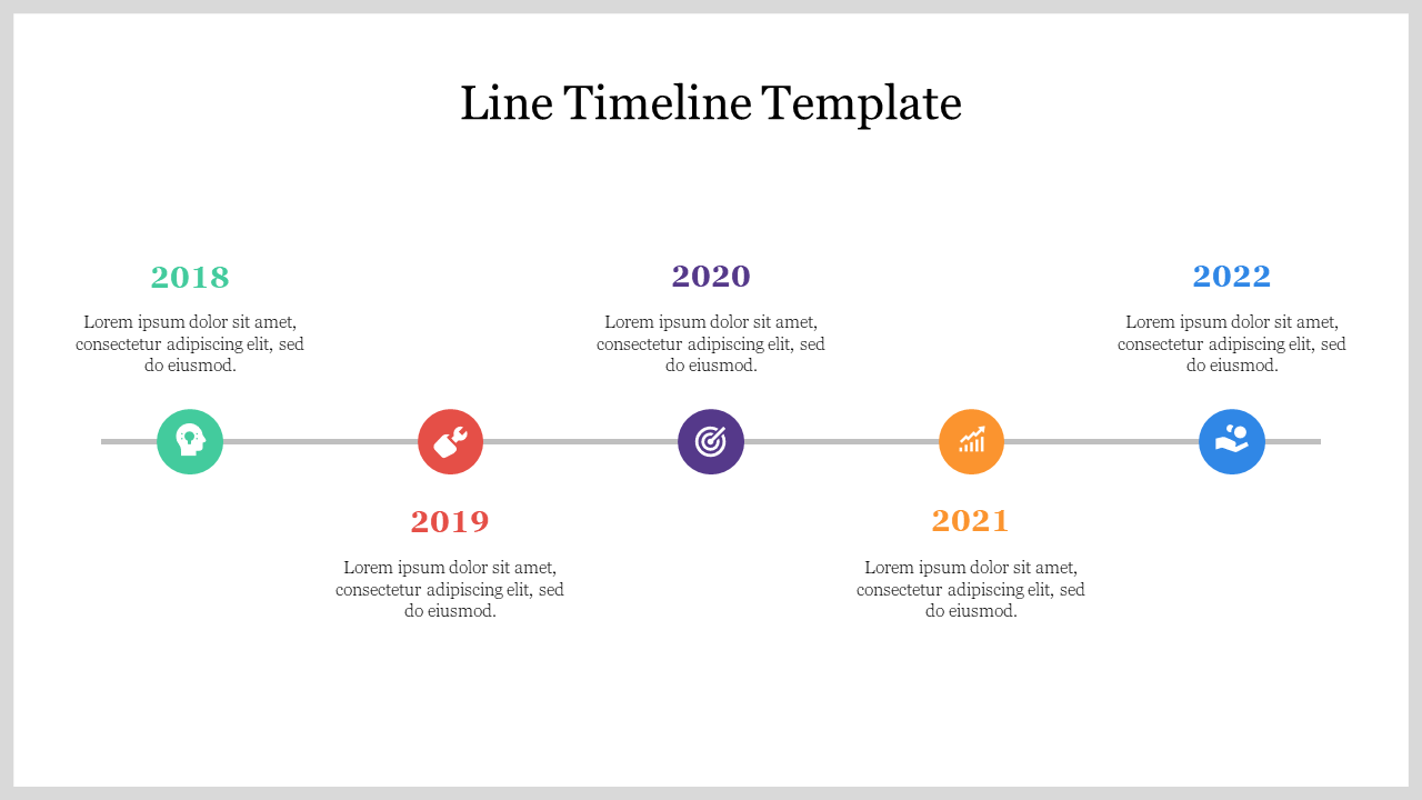 Example Of Line Timeline Template For Presentation